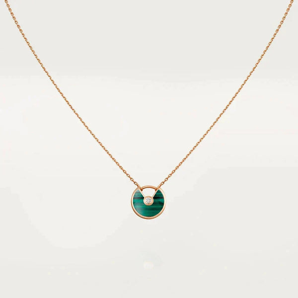 ˇGilded EraˇAMULETTE ROSE GOLD MALACHITE NECKLACE