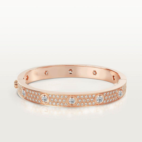 ˇGilded EraˇLOVE BRACELET 6.1MM DIAMOND-PAVED 10 BIG DIAMONDS