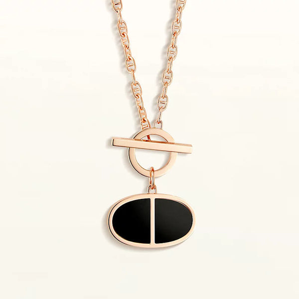 ˇGilded EraˇCHAINE VERSO BLACK CERAMIC NECKLACE