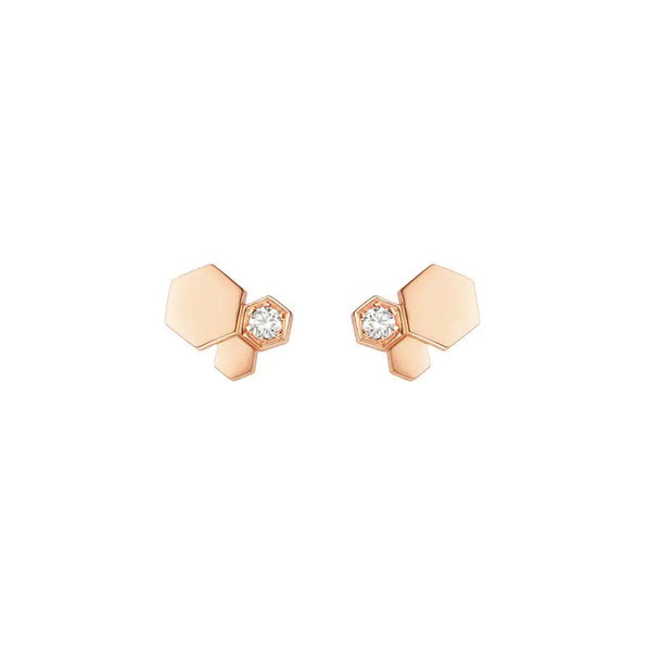 ˇGilded EraˇBEE LOVE PINK GOLD DIAMOND EARRINGS