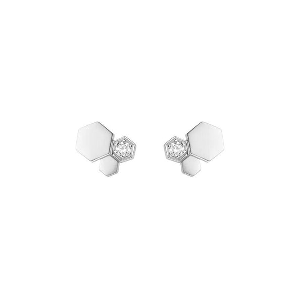 ˇGilded EraˇBEE LOVE SILVER DIAMOND EARRINGS