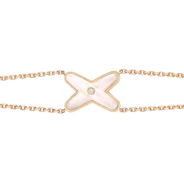 ˇGilded EraˇJEUX BRACELET WHITE MOP ROSE GOLD 1 DIAMOND
