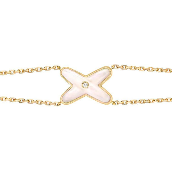 ˇGilded EraˇJEUX BRACELET WHITE MOP GOLD 1 DIAMOND