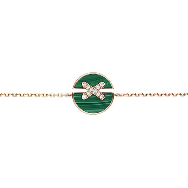 ˇGilded EraˇJEUX DE BRACELET MALACHITE PINK GOLD DIAMONDS
