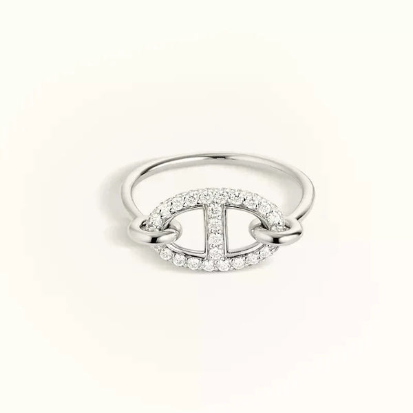 ˇGilded EraˇRONDE SMALL SILVER DIAMOND RING