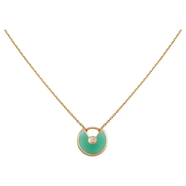 ˇGilded EraˇAMULETTE GOLD MALACHITE NECKLACE