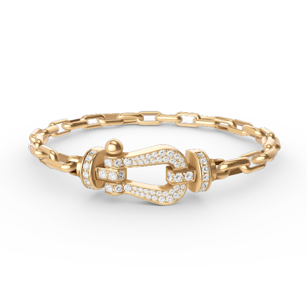 ˇGilded EraˇFORCE LARGE HORSESHOE CLASP  METAL BRACELET