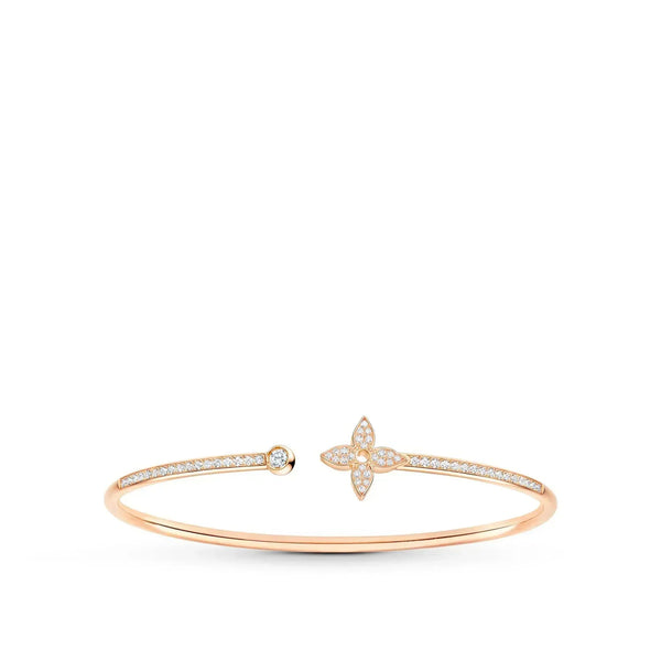 ˇGilded EraˇIDYLLE PINK GOLD OPEN BRACELET DIAMOND PAVED