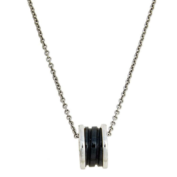 ˇGilded EraˇZERO 1 BLACK CERAMIC SILVER NECKLACE