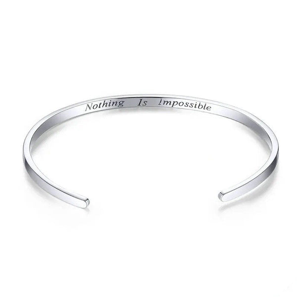 ˇGilded EraˇEngrave Courage Bangle Nothing is impossible Fashion