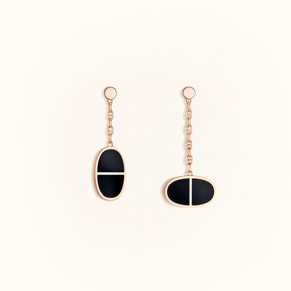 ˇGilded EraˇCHAINE VERSO BLACK CERAMIC EARRINGS