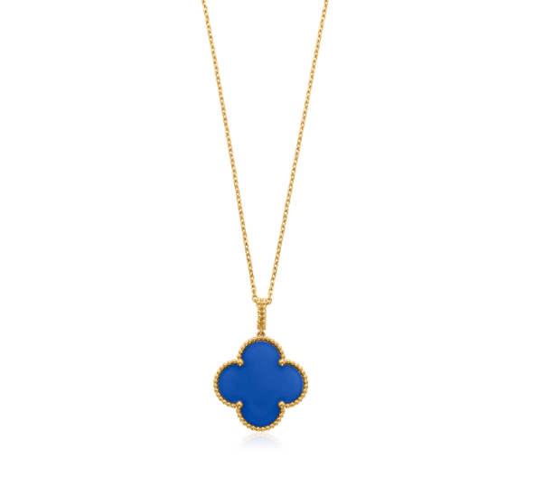 ˇGilded EraˇCLOVER 25MM NECKLACE TURQUOISE ROSE GOLD