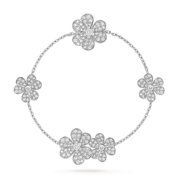 ˇGilded EraˇFRIVOLE WHITE GOLD 5 FLOWERS BRACELET