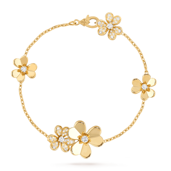 ˇGilded EraˇFRIVOLE GOLD 5 FLOWERS BRACELET