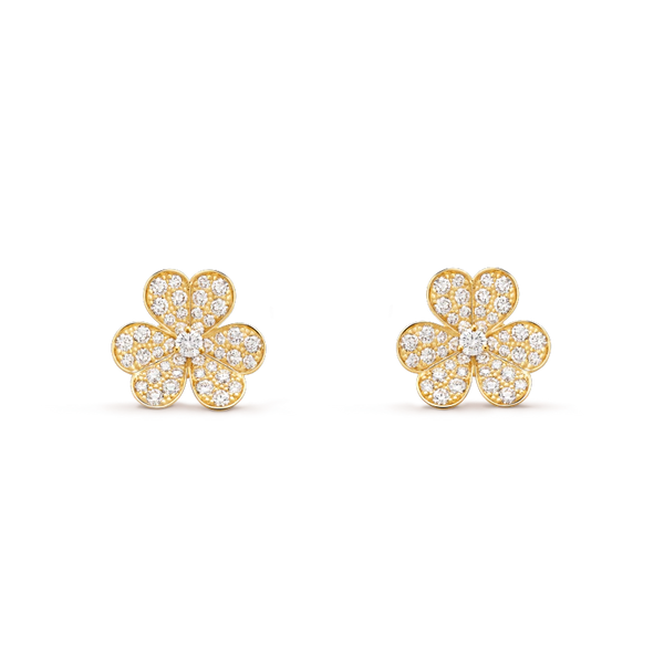 ˇGilded EraˇFRIVOLE GOLD FLOWER DIAMOND EARRINGS