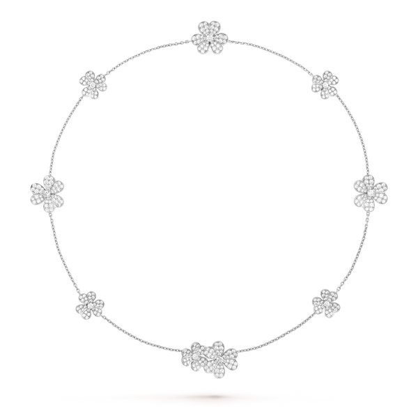 ˇGilded EraˇFRIVOLE SILVER 9 FLOWERS NECKLACE