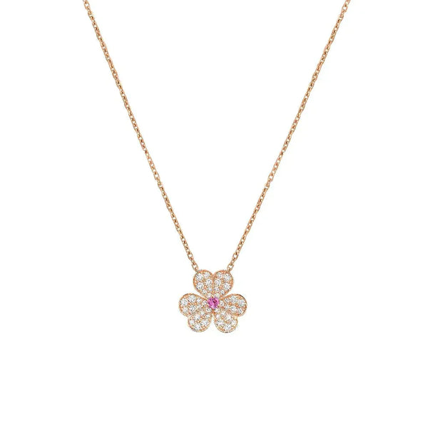 ˇGilded EraˇFRIVOLE ROSE GOLD FLOWER DIAMOND NECKLACE