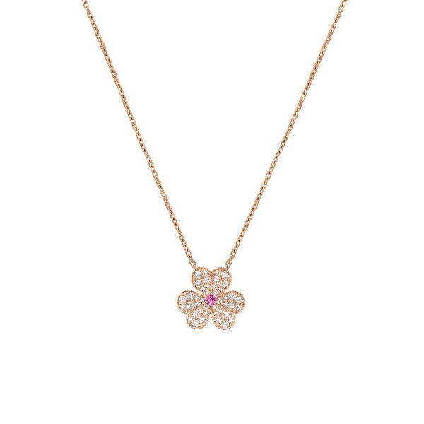 ˇGilded EraˇFRIVOLE ROSE GOLD FLOWER DIAMOND NECKLACE