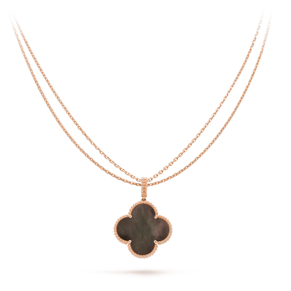 ˇGilded EraˇCLOVER 25MM GOLD DARK MOP BIG CLOVER NECKLACE
