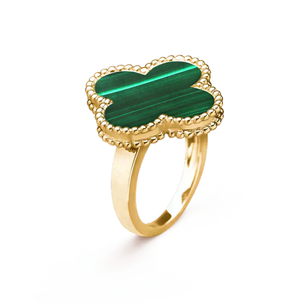 ˇGilded EraˇCLOVER MALACHITE RING