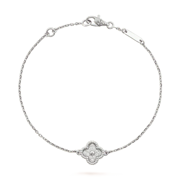 ˇGilded EraˇCLOVER  SINGLE FLOWER BRACELET SILVER