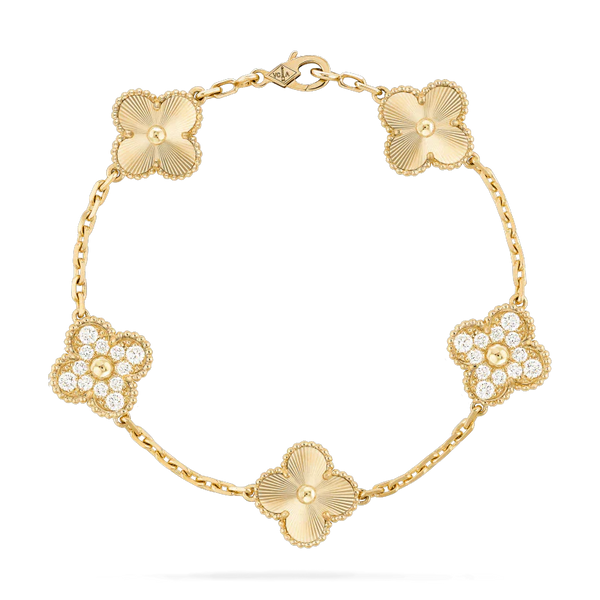 ˇGilded EraˇCLOVER BRACELET 5 MOTIFS DIAMOND