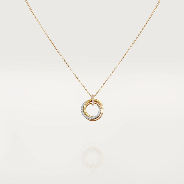 ˇGilded EraˇTRINITY NECKLACE SILVER GOLD PINK GOLD DIAMONDS