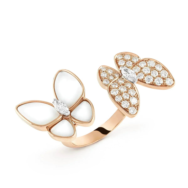 ˇGilded EraˇTWIN BUTTERFLY DIAMOND MOP RING