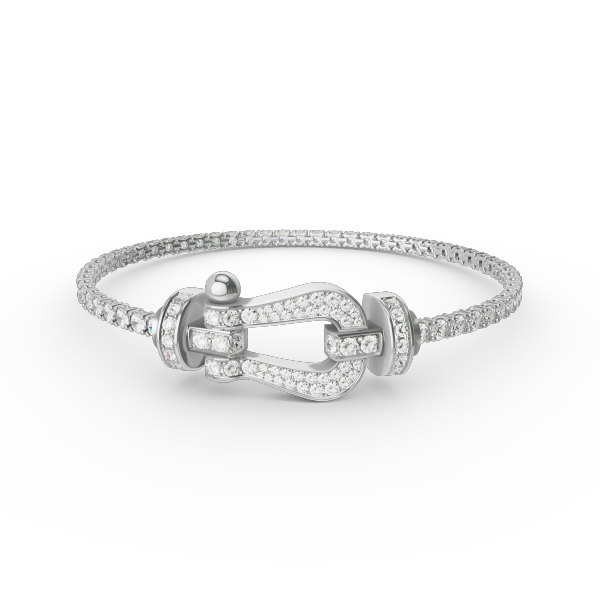 ˇGilded EraˇFORCE  LARGE HORSESHOE FULL DIAMOND TENNIS BRACELET